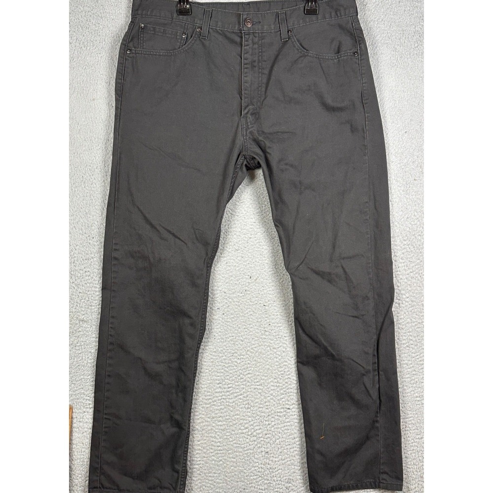 Levis 505 Jeans Mens 38X32 Black Regular Fit Straight Leg Denim Red Tab 5 Pocket